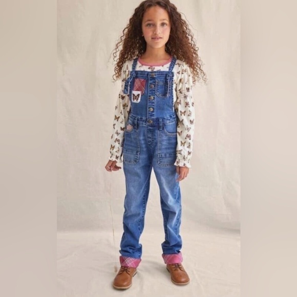 Matilda Jane Other - Matilda Jane “Heart To Heart” Denim Overalls with Butterfly Accent